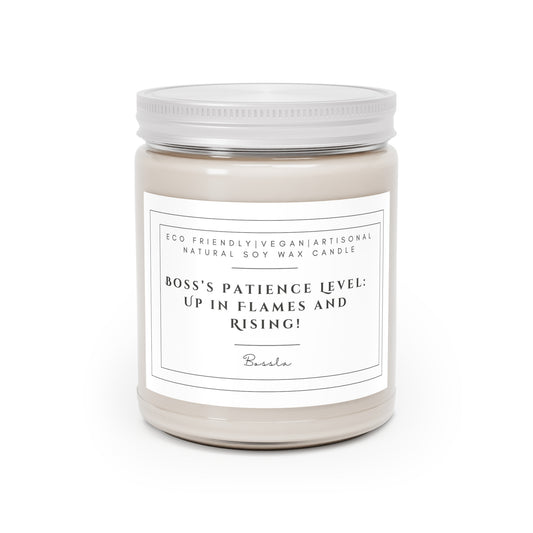 BOSS'S PATIENCE LEVEL: UP IN FLAMES AND RISING! Scented Candles, 9oz